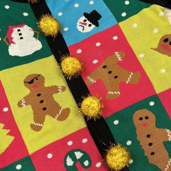 Women’s Tipsy Elves Ugly Christmas Sweater Button Down Cardigan / Size Large EUC - Picture 2 of 7